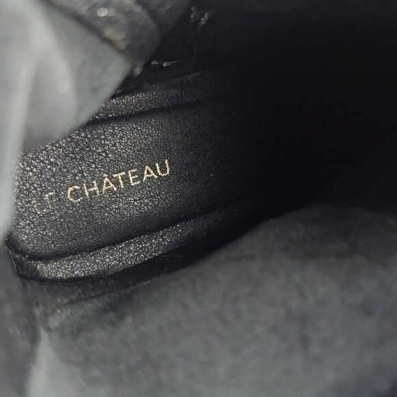 Le Chateau Women's Black Faux Leather Ankle Boots Block Heel Side Zip Size 38 - Picture 10 of 14